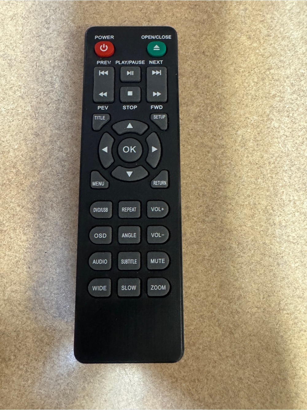 Generic DVD player or projector remote control